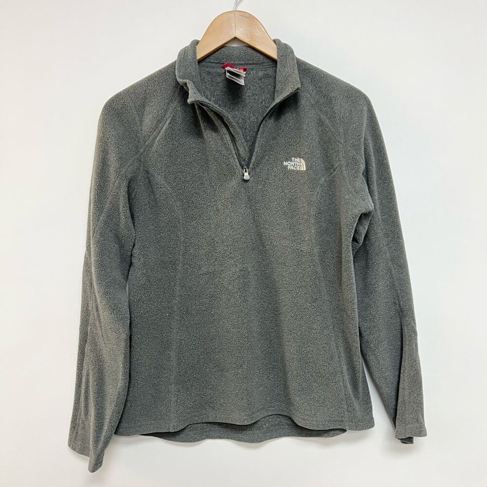The North Face Women's Gray Fleece Half Zip Sweatshirt Sweater Jacket Medium